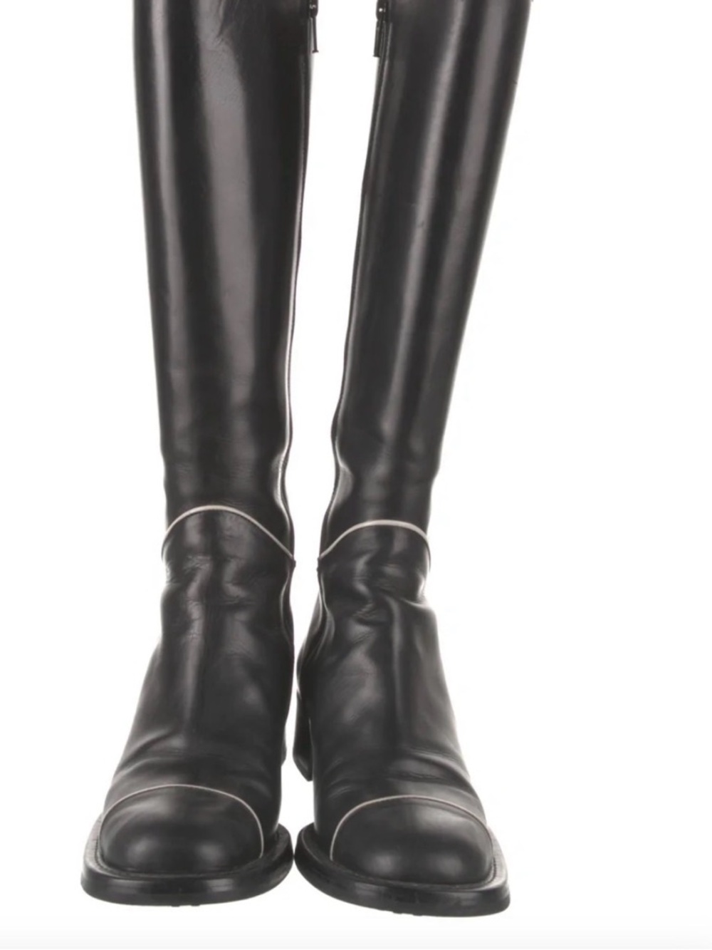 Y2K Prada Black Leather Knee High Riding Boots - Barney’s NY Exclusive  7.5